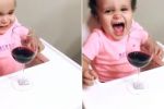 شاهدوا ماذا يفعل كأس نبيذ بهذه الطفلة!