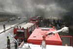 اندلاع النيران في باحة مركز شرطة بالخليل