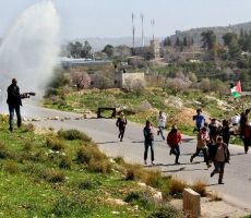 عشرات حالات الاختناق جراء قمع الاحتلال لمسيرة النبي صالح الاسبوعية
