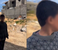 فيديو يدمي القلب.. طفل من غزة يمشي أكثر من 12 كيلومترا حافي القدمين بحثا عن الطحين دون جدوى (فيديو)