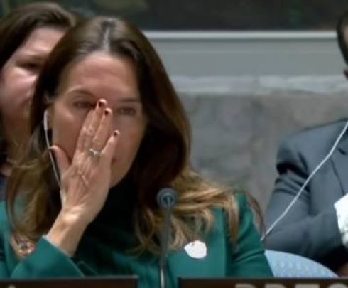 فيديو.. رئيسة مجلس الأمن الدولي تبكي تأثرا خلال كلمة مندوب فلسطين