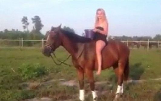 بالفيديو: فتاة تختبر قوة حصانها بالماء المثلج