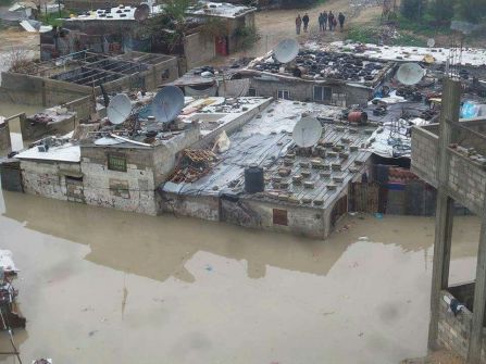 غرق منازل وتضرر شوارع بسبب الأمطار الغزيرة في غزة